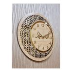M&H Quality(545) Ahşap ve Aynalı Allah-muhammed Motifli Normal Rakamlı Duvar Saati Altın 40 x 40