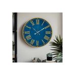 M&H Quality(577) Roma Rakam UV Baskılı Duvar Saati sessiz Akar mekanizma Mavi 40 x 40