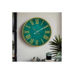M&H Quality(579) Roma Rakam UV Baskılı Duvar Saati sessiz Akar mekanizma Yeşil 40 x 40