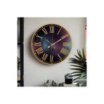 M&H Quality(580) Roma Rakam UV Baskılı Duvar Saati sessiz Akar mekanizma Mor 40 x 40