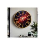 M&H Quality(582) Roma Rakam UV Baskılı Duvar Saati sessiz Akar mekanizma Bordo 40 x 40