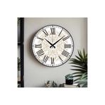 M&H Quality(586) Roma Rakam Uv Baskılı Duvar Saati Sessiz Akar Mekanizma Siyah 40 x 40
