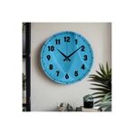 M&H Quality(589) Dekoratif Türkçe Rakamlı UV Baskılı Duvar Saati (Sessiz) Akar Mekanizma Metal Akrep Yelkovan Lacivert 40 x 40