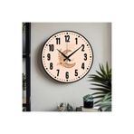 M&H Quality(599) Dekoratif Türkçe Rakamlı UV Baskılı Duvar Saati (Sessiz) Akar Mekanizma 40CM Metal Akrep Yelkovan Pembe 40 x 40