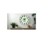 M&H Quality(600) Dekoratif Türkçe Rakamlı UV Baskılı Duvar Saati (Sessiz) Akar Mekanizma 40CM Metal Akrep Yelkovan Haki 40 x 40