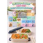 M&H Yemek Seti: 2 Katlı Beslenme Kabı, 9'lu Peçete ve 8'li Islak Mendil Seti - Okul, Ofis, Kamp Seti - Lacivert