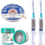 MHM BST-509-JP Krem Lehim Sıvı Lehim Solder Paste 50GR Lehim Emme Temizleme Teli 3,0mm