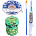 MHM Relıfe RL-402/ Krem Lehim Paste 183°C 40G Flux Lehim Toplama ve Cp 3015 Lehim Emme Teli Elektronikçi Yardımcı SETI01
