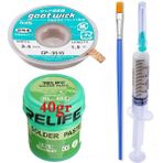 MHM Relıfe RL-402/ Krem Lehim Paste 183°C 40G Flux Lehim Toplama ve Cp 3515 Lehim Emme Teli Elektronikçi Yardımcı SETI03