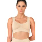 M,I 4015 Bej Spor Sütyen Büstiyer Kadın Bralette Dikişsiz Spor Kıyafeti Askısız Nefes Alır Jogging Yoga Jumping Fitness Bej M