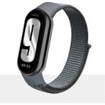 Mi Band 8 , Mi Band 9 ve Mi Band 10 ile Uyumlu Kordon Spor Kumaş Cırt Cırtlı Kayış - Gri - Mavi