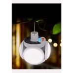 Mi-Ça Home Yuvarlak Solar LED Kamp Lambası Işıldak Usb’den Gün Işığında Şarj 5 Kanatlı 90° - Beyaz