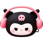 Mi7a Airpods Pro 3. Nesil Uyumlu Kuromi Kulaklık Figürlü Koruyucu Kılıf - Siyah