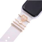 Mi7a Apple Watch Charm Set Kordon Aksesuarı Tüm Seri Kordonlara Uyumlu Kordon Süsü - Gold