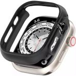 Mi7a Apple Watch Ultra 49MM Kasa Koruyucu Kılıf Anti-Scratch Sert Pc Slim ( Ön Kısımaçık ) - Siyah
