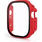 Mi7a Apple Watch Ultra 49MM Kılıf Kasa ve Ekran Koruyucu 360 Tam Koruma - Kırmızı