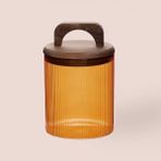 Mia Akasya Kulplu Cam Kavanoz - Amber - 700 ml - Çok Renkli - 1000 ml