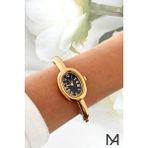 Mia Aksesuar Vintage Roma Rakamlı Oval Bilezik Kordon Gold-Siyah Kadın Kol Saati - Gold - Siyah
