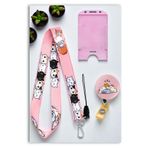 Mia Aurora Uykucu Pembe Kedi 3lu Set Boyun Askı İpi Uykucu Pembe Kedi Yoyo Dikey Kartlık