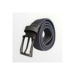 Mia Belt Örgü Desenli Elastik Kemer Deri Detaylı Siyah 3.5 cm Gri her Pantolona Uyumlu