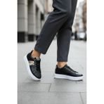 Mia Marya Yılan Desenli Kadın Sneaker – Ortopedik Platform Kalın Taban Spor Ayakkabı - Beyas - Siyah