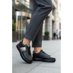 Mia Marya Yılan Desenli Kadın Sneaker – Ortopedik Platform Kalın Taban Spor Ayakkabı - Siyah