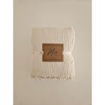 Mia Mina Home & Baby 4 Kat Müslin %100 Pamuk Tek Kişilik Bej - Ekru 175 x 240 cm Saçaklı Yatak Örtüsü - Pike - Krem