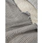 Mia Mina Home & Baby 4 Kat Müslin %100 Pamuk Tek Kişilik Gri - Ekru 175 x 240 cm Saçaklı Yatak Örtüsü - Pike