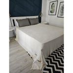 Mia Mina Home & Baby Battal Boy Krem Renk 4 Kat Muslin Yatak Örtüsü - Pike - 240 x 260 cm