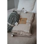 Mia Mina Home Baby Tek Kişilik Yatak Örtüsü - Pike 4 Kat Müslin % 100 Pamuk Saçaklı Çift Renk Bej /Ekru