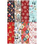 Mia Pera 8 ADET 35 X 50 Cm Yılbaşı Hediye Paketleme Ambalaj Kağıdı (8’Lİ PAKET)