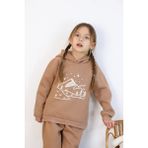 MiaBaby 3 Ip Baskılı Kapüşonlu Şardonlu Ikili Takım - Kahverengi - 5 Yaş