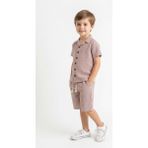 MiaBaby Bürümcük Gömlek Şort 2li Takım - 9 - 10 Yaş - Kiremit