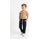 MiaBaby Kabartma Çizgili Gömlek 2li Takım - 7 - 8 Yaş - Hardal
