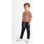 MiaBaby Kabartma Çizgili Gömlek 2li Takım - 9 - 10 Yaş - Kiremit