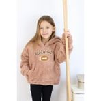 MiaBaby Unisex Welsoft Kapşonlu Sweat - 6 Yaş - Koyu Pudra