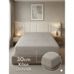 Miabella Home %100 Pamuk Armürlü Çift Kişilik Lastikli Çarşaf Fitted Yumuşak Dokulu Tek Kişilik Lastikli Çarşaf - Gri - 100 x 200