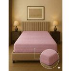 Miabella Home %100 Pamuk Armürlü Çift Kişilik Lastikli Çarşaf Fitted Yumuşak Dokulu Tek Kişilik Lastikli Çarşaf - Pembe - 160 x 200