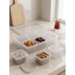 Miabella Home 7 Parça Kahvaltılık Seti, Sızdırmaz Kapaklı,saklama Kabı, Çerezlik, Kahvaltılık - Şeffaf