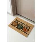 Miabella Home Kapı Önü Paspası Baykuş Doormat Kapı Paspas Kaymaz Tabanlı Paspas - Vizon