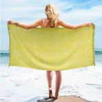 Miabella Home Plaj Havlusu Büyük Boy %100 Pamuk Vücut Havlusu Yumuşak Deniz Havlusu Peştemal Havlu - Sarı - 70 x 150 cm