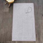 Miabella Home Seccade Diz Ağrıtmayan Kadife Kaymaz Taban Kabartmalı, Işlemeli, Özel Yumuşak Taban %100 Pamuk - Gri - 70 x 120 cm