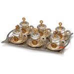 Miajima Osmanlı Motifli Otantik Silver Kahve Fincan Takımı 6 Kişilik Set