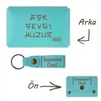 Miaju Turkuaz, Aşk Sevgi Huzur Yazılı İsme Özel, Cüzdan Ve Anahtarlık Set, Sevgiliye Hediyelik Sürpriz