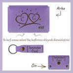 Miaju Yavru Ağzı, Kalp Içinde Isim Baş Harfleri! Sevgililer Günü’ne, Kişiye Özel Cüzdan & Anahtarlık Seti - Mor Menekşe