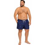 Miami Beach Büyük Beden Su Itici Özellikli Dijital Baskılı Erkek Plaj Deniz Şort Mayo // 410-LACIVERT - 5XL