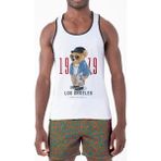 Miami Beach Dijital Baskılı Nefes Alan Clima Control Kumaş Erkek Askılı Plaj T-Shirt Atlet - Mb0384 - XL - Beyaz