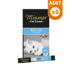 Miamor Junior Cream Süt Kremalı Ek Besin ve Yavru Kedi Ödül Maması - 6 Adet 6x15 Gr
