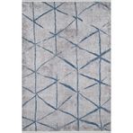 Mianwali Mavi Modern Geometrik Etnik Eskitme Desenli Boho Makinada Yıkanabilir Hafif Hav Toz Vermez Leke Tutmaz Kaymaz Taban Dijital Makine Baskı Halı Oturma Odası Salon Yolluk Koridor Mutfak Halısı