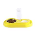 Miapet 500 ml Sarı Çelik Taslı Hazneli Kedi Köpek Mama ve Su Kabı Seti